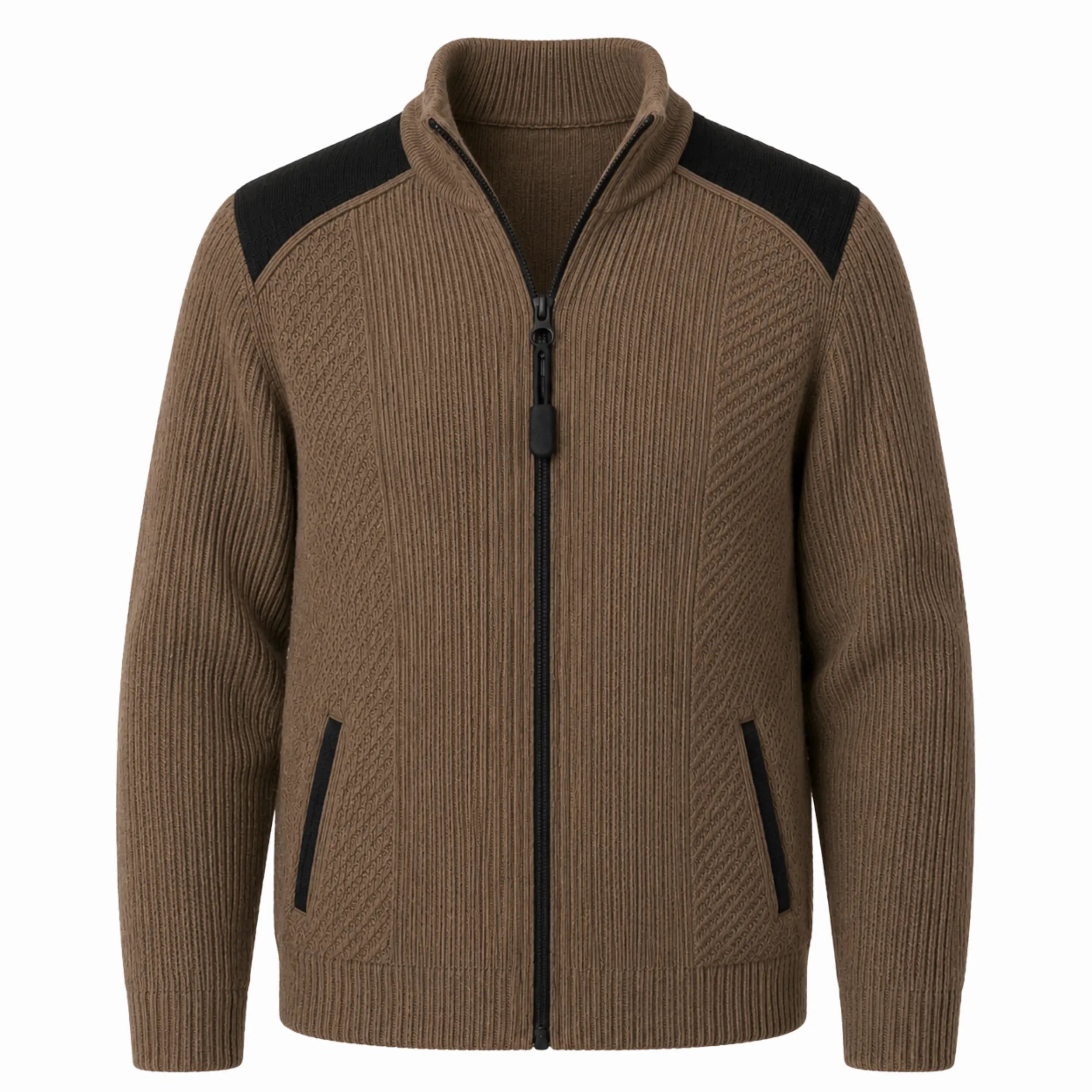 Men’s sweater with magnetic zipper