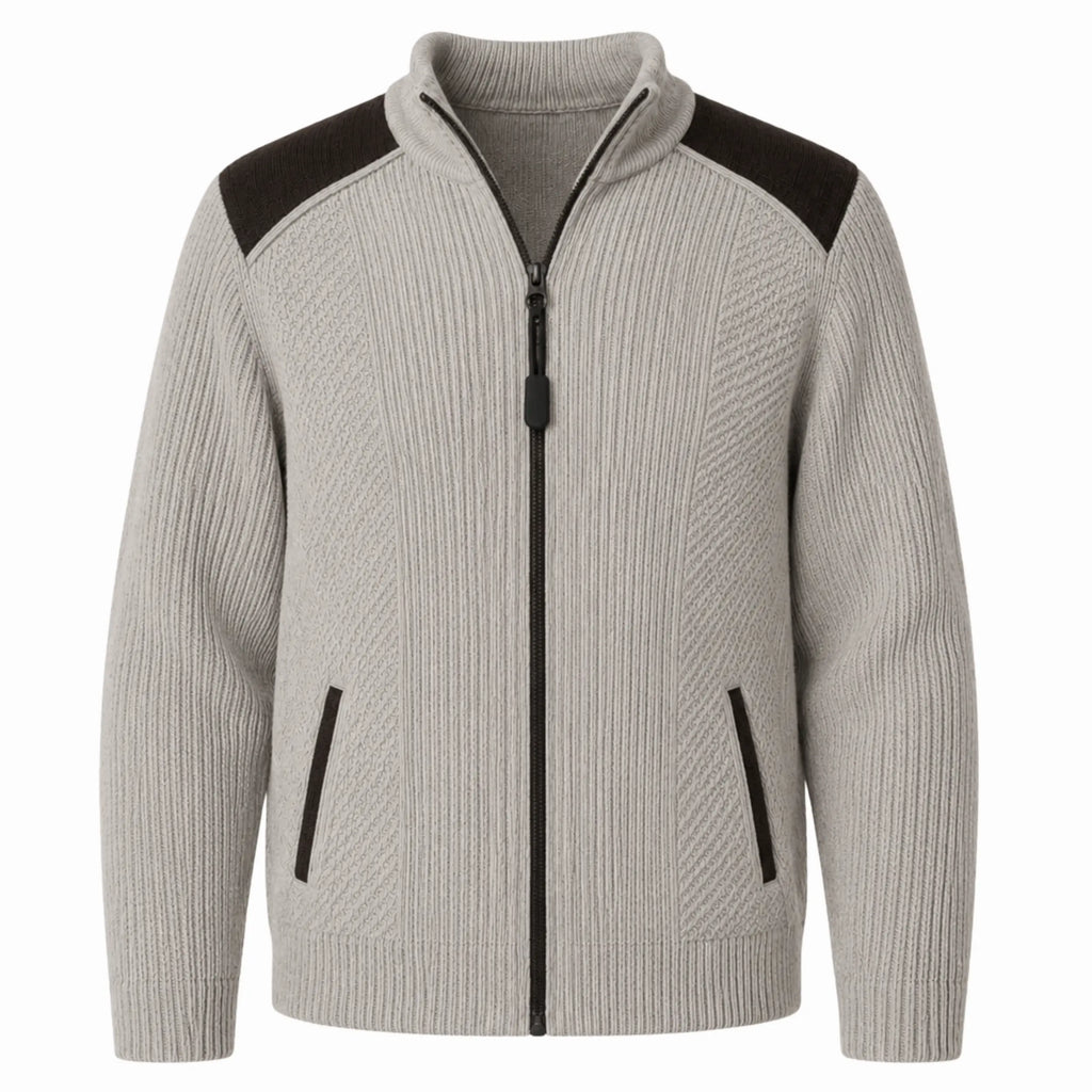Men’s sweater with magnetic zipper