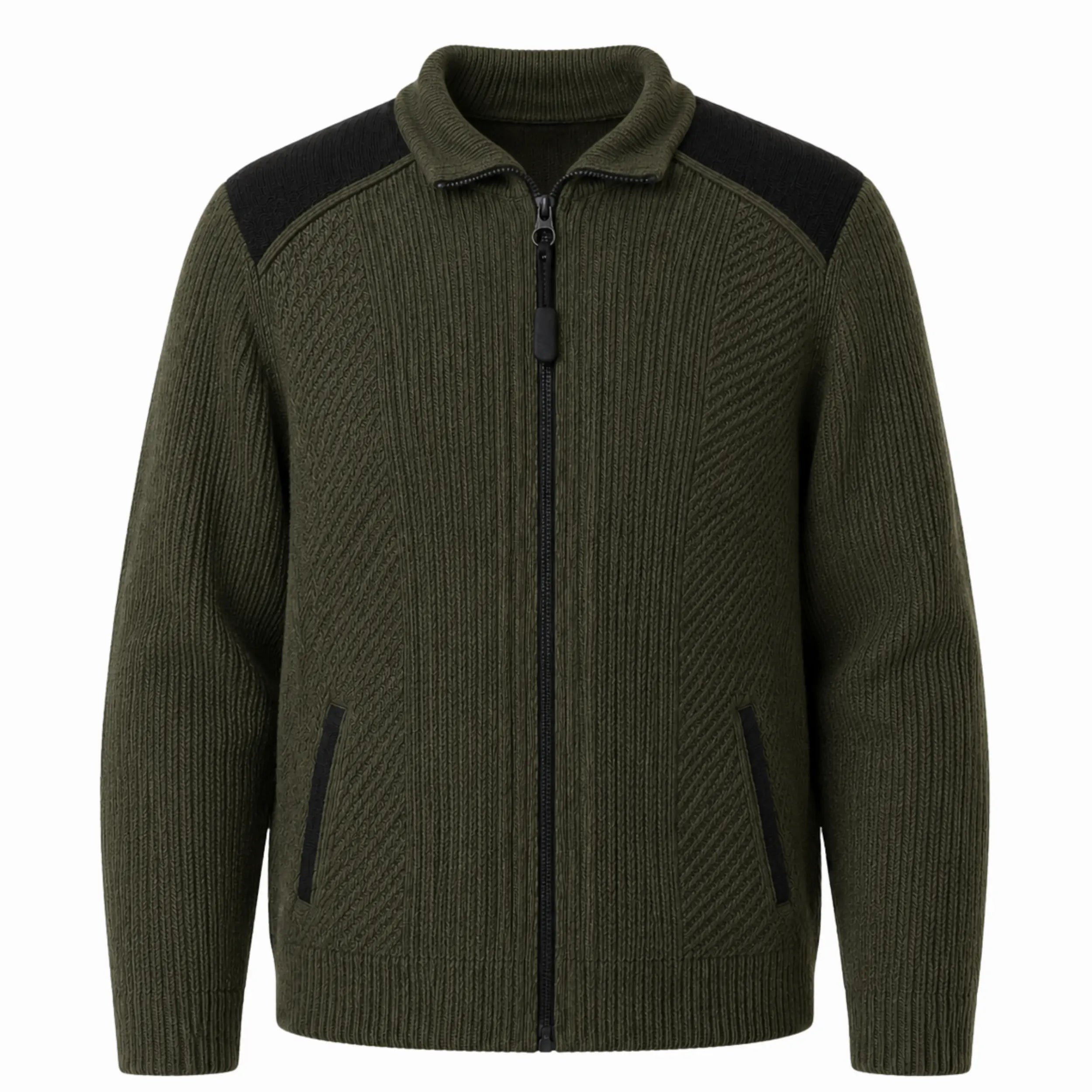 Men’s sweater with magnetic zipper
