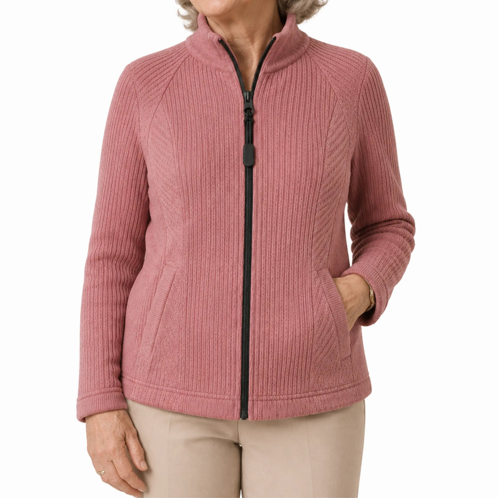 Women’s sweater with magnetic zipper